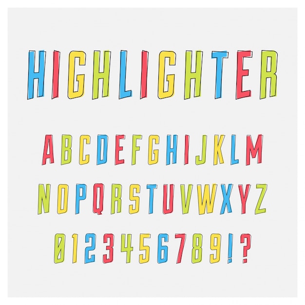 Colorful alphabet design