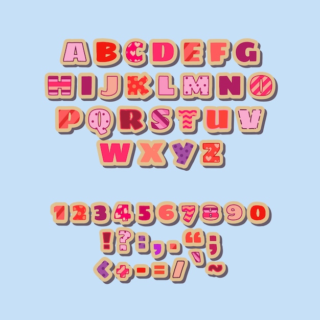 Free vector colorful alphabet