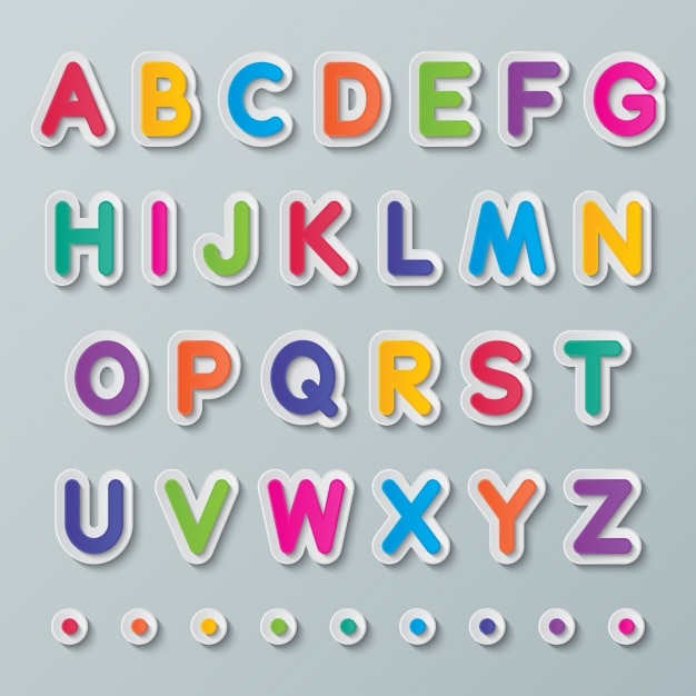 Free vector colorful alphabet