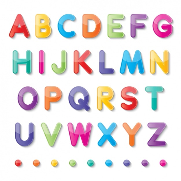 Vettore gratuito alfabeto colorato