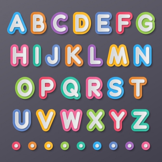 Free vector colorful alphabet