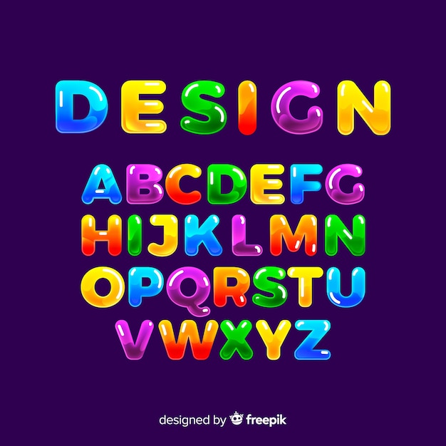 Free vector colorful alphabet