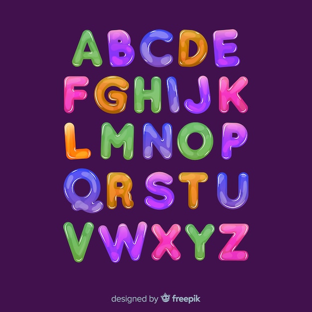 Vettore gratuito alfabeto colorato
