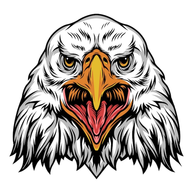 Colorful angry eagle head template