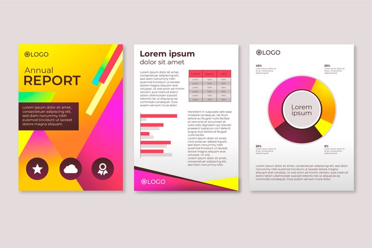 Free Vector colorful annual report template design