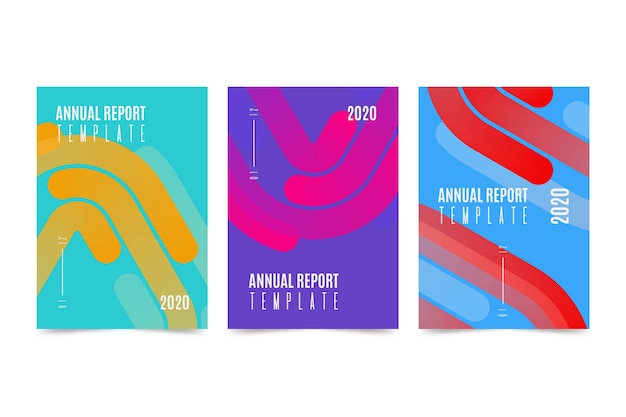 Free vector colorful annual report template design