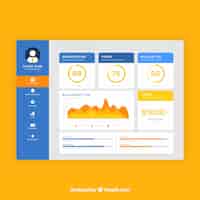Free vector colorful app dashboard with flat design