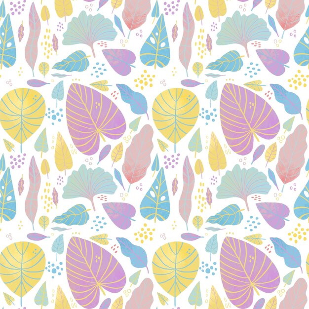 Free vector colorful arrangement different leaves pattern