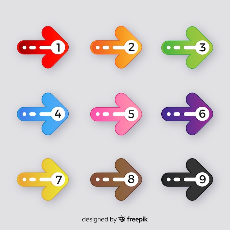 Free Vector colorful arrow bullet point collection