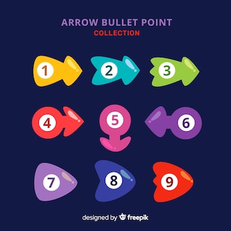 Colorful arrow bullet point collection