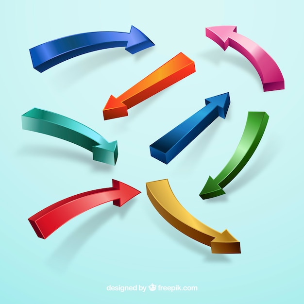 Free vector colorful arrow collection with modern style