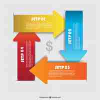 Free vector colorful arrows infographic