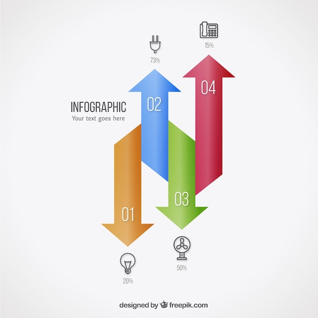 Free vector colorful arrows infographic