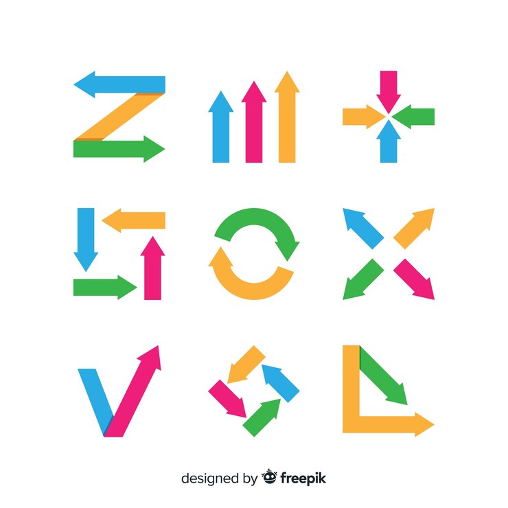 Free Vector colorful arrows pack