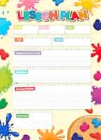 Free vector colorful art lesson plan on lined notepad