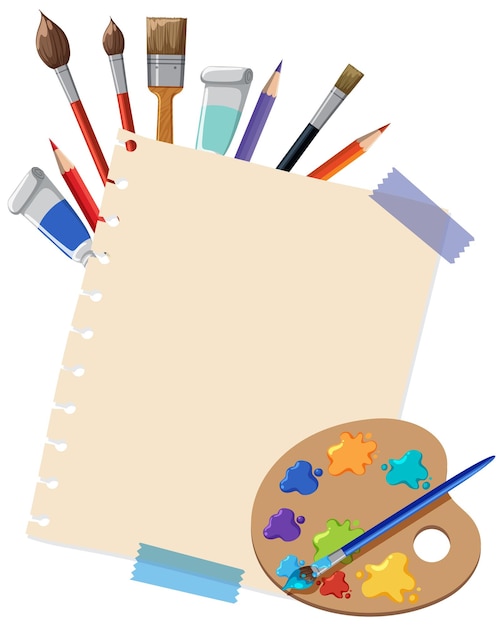 Free vector colorful art tools for creative masterpieces