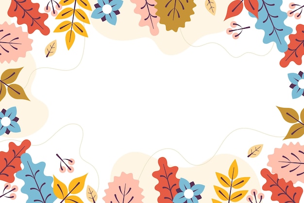 Free vector colorful autumn leaves background with empty space