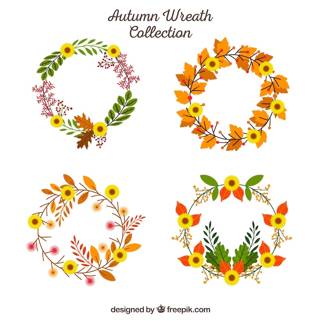 Colorful autumn wreath