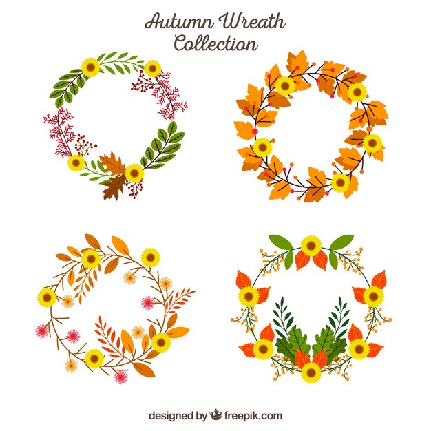 カラフルな秋の花輪