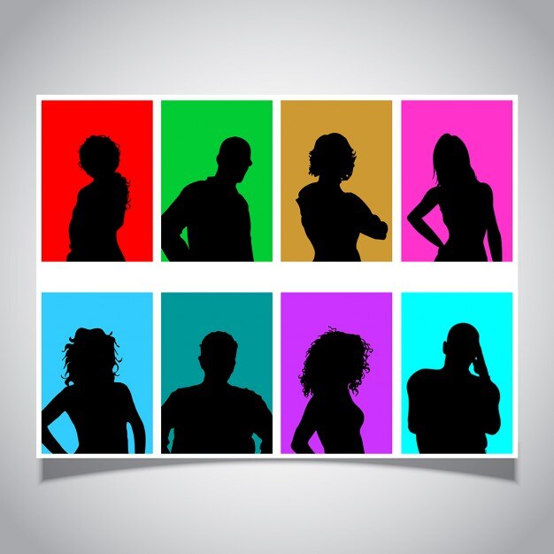 Free Vector colorful avatar silhouettes