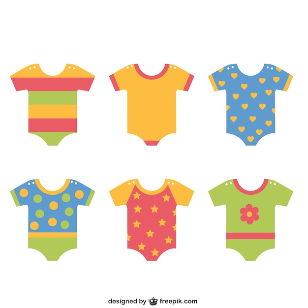 Free vector colorful baby clothing