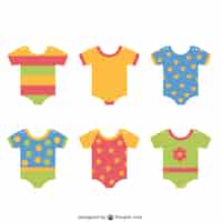 Free vector colorful baby clothing