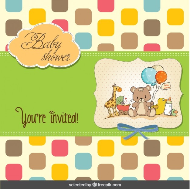 Colorful baby shower card