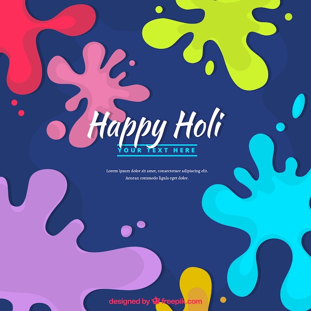 Free vector colorful background for holi festival