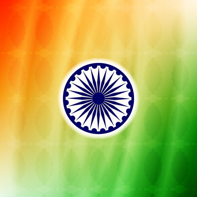 Free vector colorful background of india with ashoka chakra