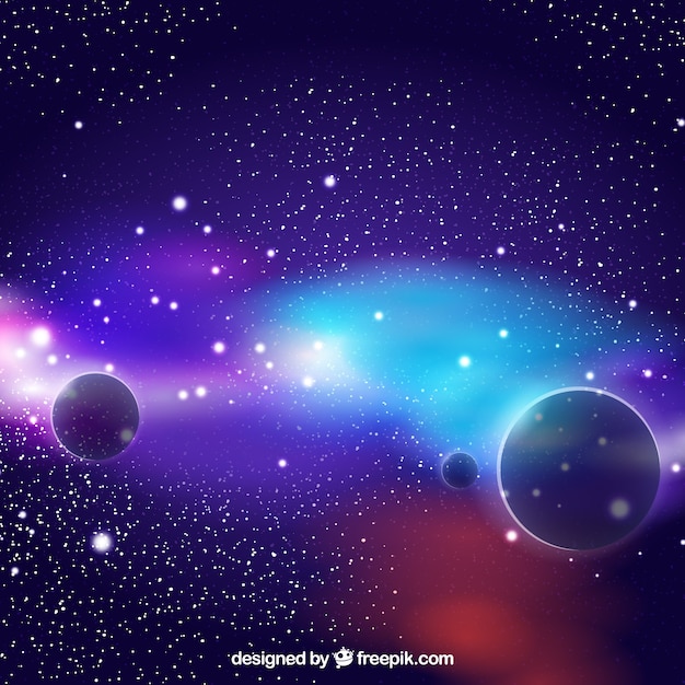 Colorful background of planets