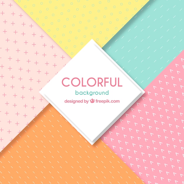 Colorful background with different patterns