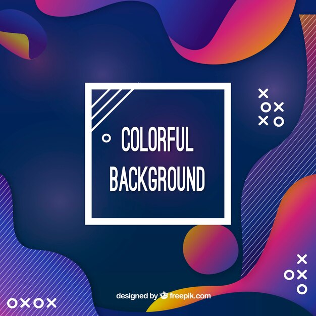 Colorful background with different shapes