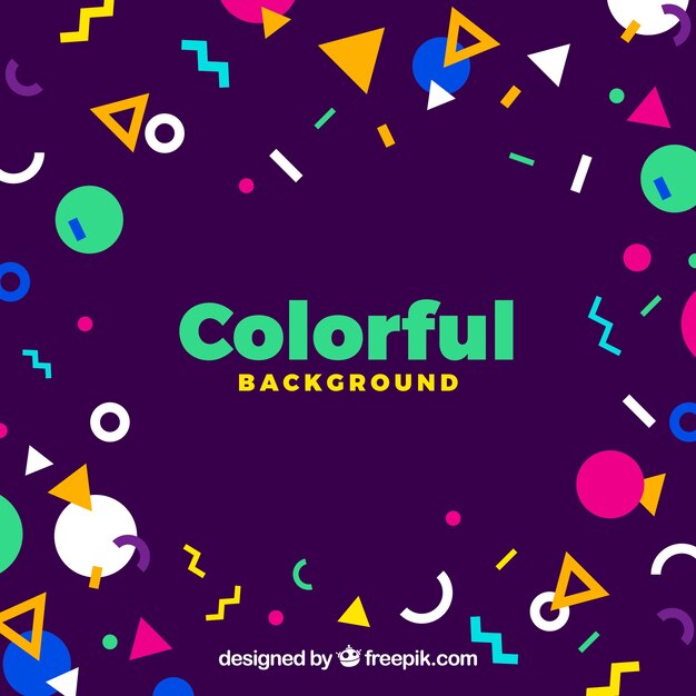 Colorful background with different shapes