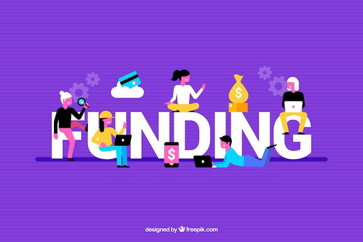 Free Vector colorful background with funding word