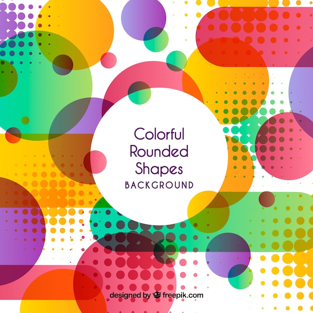 Free vector colorful background with rounded shapes