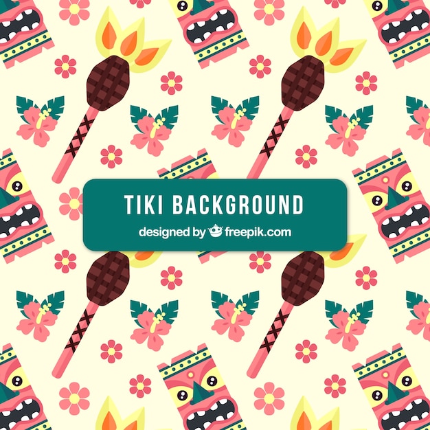 Colorful background with tiki mask pattern