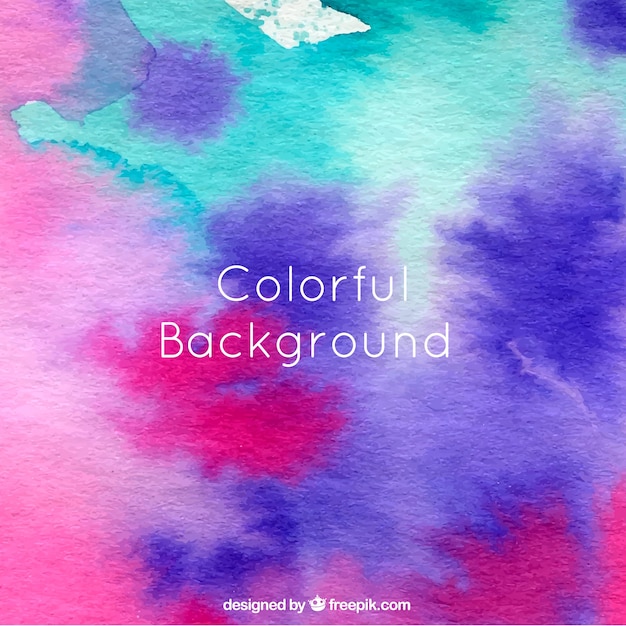 Free vector colorful background with watercolor stains