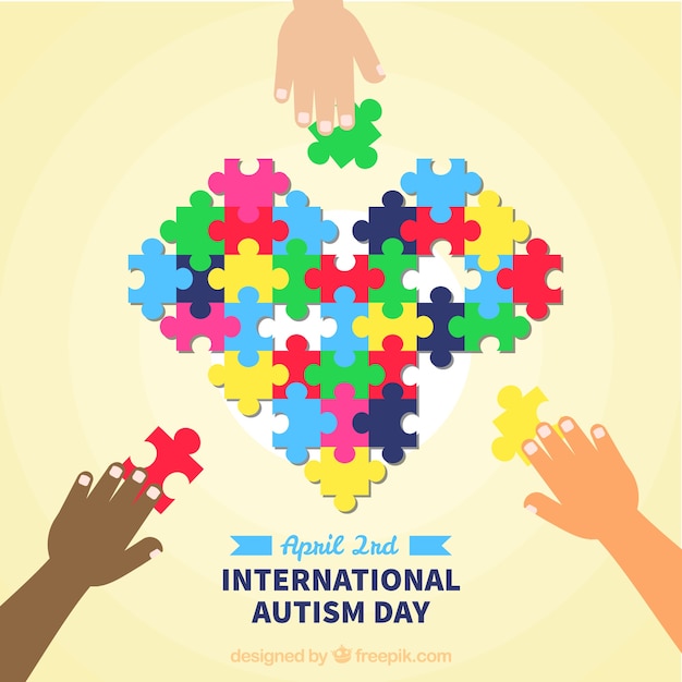 Free vector colorful background of world autism day