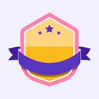 Free vector colorful badge embellished with a banner