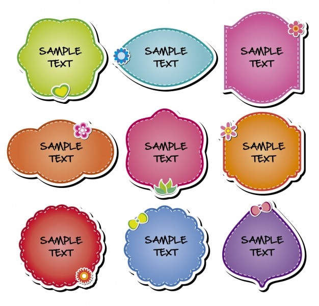 Free vector colorful badges collection
