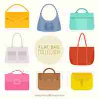 Free vector colorful bag collection