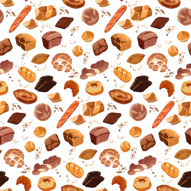 Colorful Bakery Products Seamless Pattern