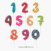 Free vector colorful balloon number collection