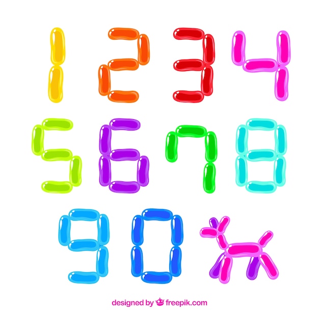 Free vector colorful balloon number collection