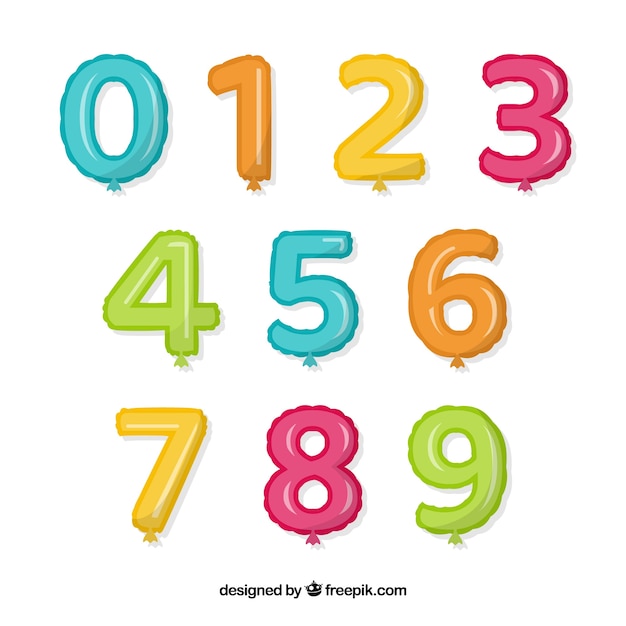 Colorful balloon number collection