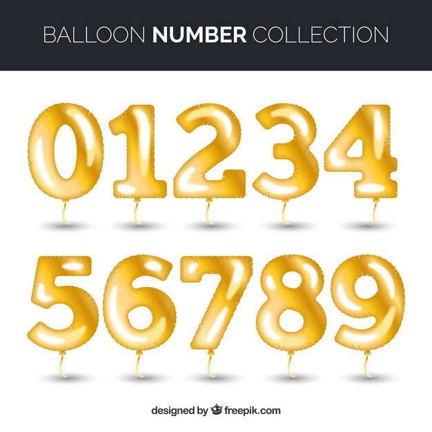 Colorful balloon number collection