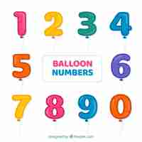 Free vector colorful balloon number collection