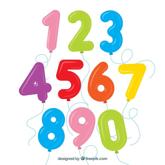 Colorful balloon number collection