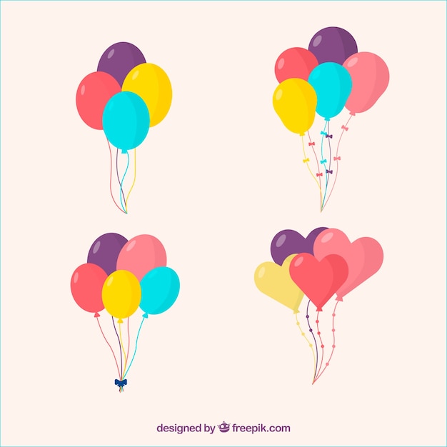 Бесплатное векторное изображение Набор цветных шаров