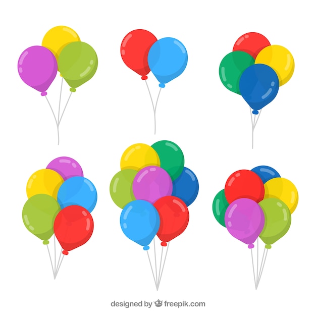 Бесплатное векторное изображение Набор цветных шаров